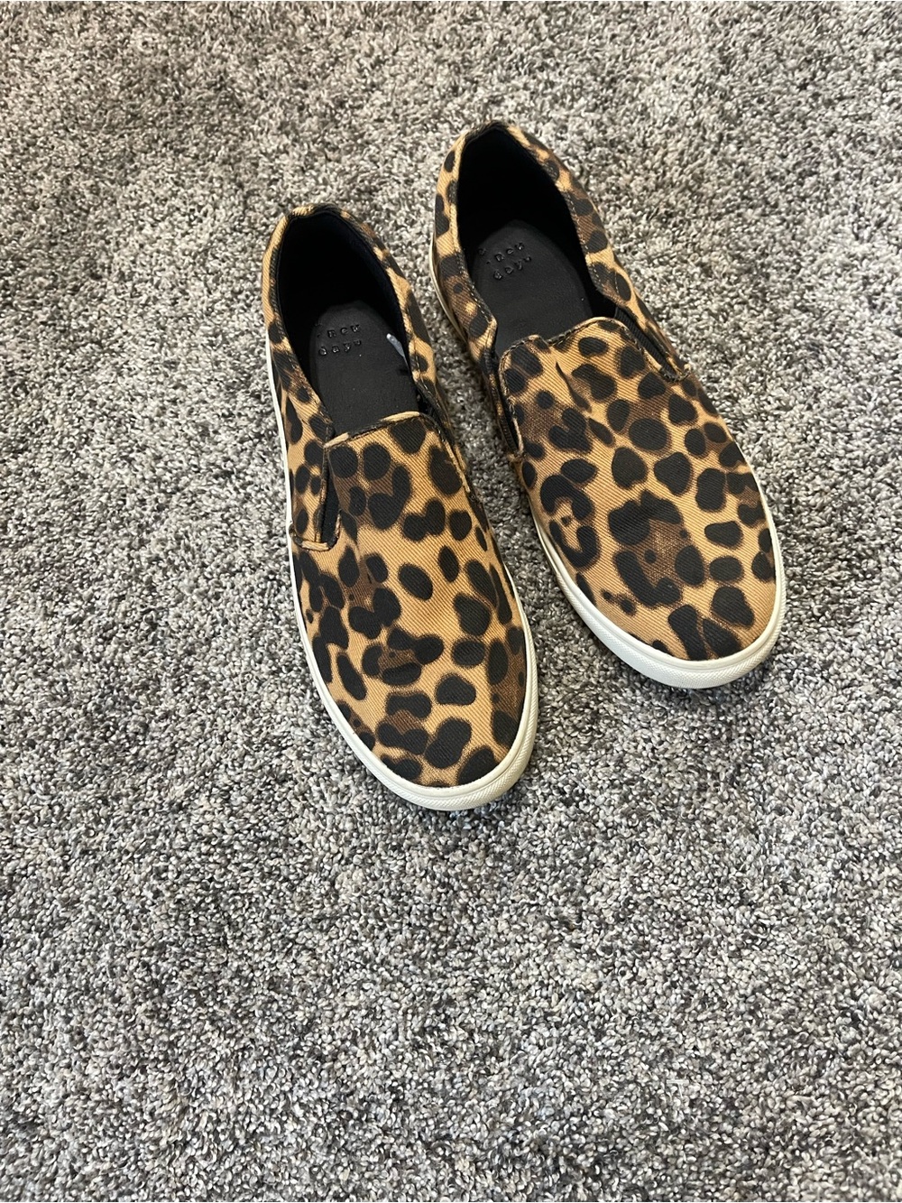a new day Leopard Print Slip-On Sneakers in Tan and Black